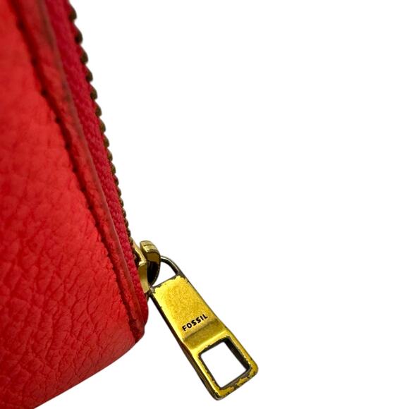 Fossil Zip Around Pebbled Leather Wallet Pink - Picture 9 of 10